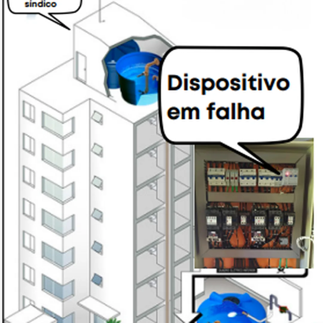 Elevador parado por falha elétrica no condomínio